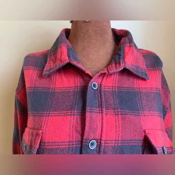 Jachs flannel button down shirt, red and black plaid shirt - Picture 2 of 10
